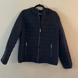 Michael Kors Packable Down Puffer Jacket Hooded Black Size Large